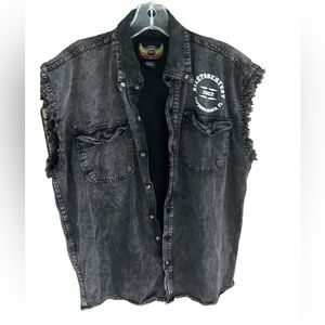 MEN’S Biker Wear Acid Washed CutOffSleeves Biketoberfest 2012 Daytona Beach Y2K